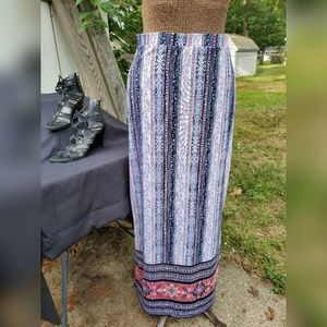 Abstract print maxi skirt, Size M--EUC